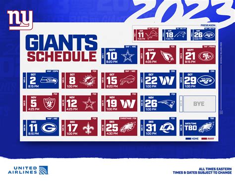 preseason schedule|Giants 2025 preseason schedule: Dates, times for each game.